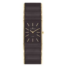 Jacques Lemans 1-2214G Women's Watch Ceramic Dublin Gold Tone/Dark Brown