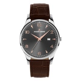 Jacques Lemans 1-2215D Herrenuhr Quarz London Dunkelbraun/Anthrazit