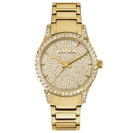 Jacques Lemans 1-2191C Damenuhr Quarz Venice Goldfarben mit Glitzer