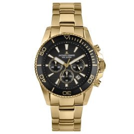 Jacques Lemans 1-2206M Herren-Taucheruhr Chronograph Liverpool Diver Goldfarben