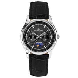 Jacques Lemans 1-2213A Men's Watch Derby with Moon Phase Black