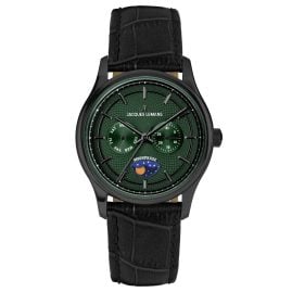 Jacques Lemans 1-2213H Herrenarmbanduhr Derby mit Mondphase Schwarz/Grün