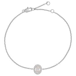 Jacques Lemans S-B246A Damenarmband Edelstahl mit Zirkonia Silber/Weiß