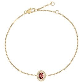 Jacques Lemans S-B246D Damenarmband Edelstahl mit Zirkonia Gold/Rot