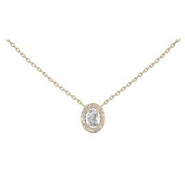 Jacques Lemans S-C246B Damen-Halskette Edelstahl mit Zirkonia Gold/Weiß