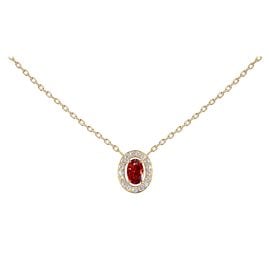 Jacques Lemans S-C246D Damen-Kette Edelstahl mit Zirkonia Gold/Rot