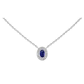 Jacques Lemans S-C246E Damen-Halskette Edelstahl mit Zirkonia Silber/Blau