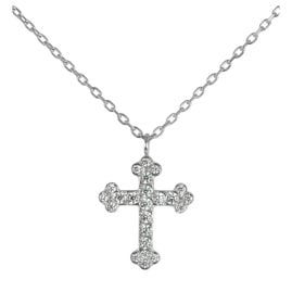 Jacques Lemans S-C258A Damen-Halskette mit Kreuz-Anhänger Edelstahl