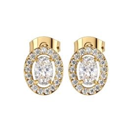 Jacques Lemans S-O246B Damen-Ohrringe Edelstahl vergoldet mit Zirkonia