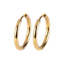 Jacques Lemans S-O273B Damen-Ohrringe Creolen Edelstahl vergoldet 18 mm