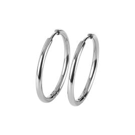 Jacques Lemans S-O275A Women's Stainless Steel Hoop Earrings 24 mm