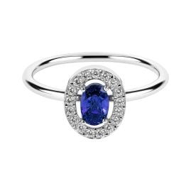 Jacques Lemans S-R246E Women's Ring with Cubic Zirconia Silver/Blue