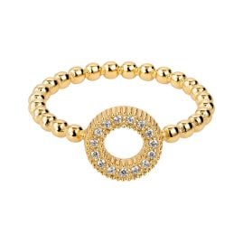 Jacques Lemans S-R250B Women's Ring Gold-Tone with Cubic Zirconia