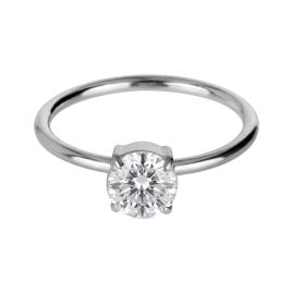 Jacques Lemans S-R261A Women's Ring Stainless Steel with Cubic Zirconia