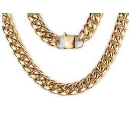 Jacques Lemans S-K165B55 Men's Curb Chain Necklace Gold Tone 55 cm