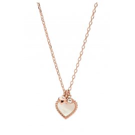 Fossil JF03694791 Women's Necklace I Heart You Stainless Steel Rose