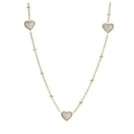 Fossil JF03942710 Women's Necklace Hearts Gold Tone