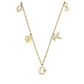 Fossil JF04120710 Women's Necklace Sutton Icons Stainless Steel Gold Tone