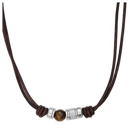 Fossil JF04204040 Men's Necklace Brown Leather