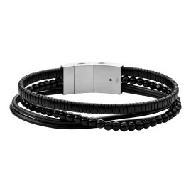 Fossil JF03993040 Men's Bracelet Black Leather
