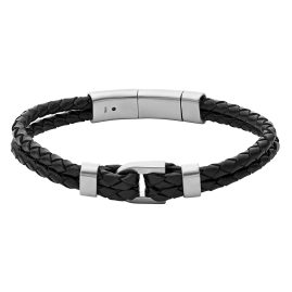 Fossil JF04202040 Herrenarmband Heritage D-Link Leder Schwarz