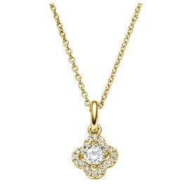 Viventy 787752 Damencollier Silber 925 Vergoldet Kleeblatt Zirkonia