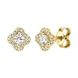 Viventy 787754 Damen-Ohrringe Silber 925 Vergoldet Kleeblatt Zirkonia