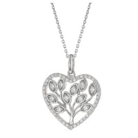 Viventy 785012 Damen-Halskette Silber 925 Herz mit Blätter