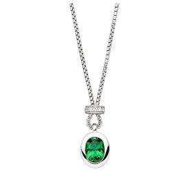 Viventy 783798 Women's Silver Necklace with a Green Stone