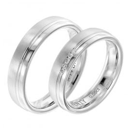 Viventy 8007 Engagement Rings Pair 925 Silver Diamonds