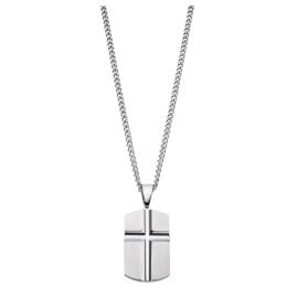Lotus LS2279-1/1 Men's Necklace Dog Tag with Cross Stainless Steel