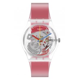 Swatch GE292 Armbanduhr Clearly Red Striped
