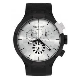 Swatch SB02B404 Big Bold Armbanduhr Chrono Chequered Silver