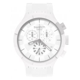 Swatch SB02W400 Big Bold Uhr Chronograph Chequered White