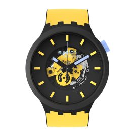 Swatch SB03B109 Big Bold Bioceramic Watch Mustard Skies