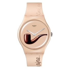 Swatch SO29Z124 Wristwatch La Trahison Des Images by Rene Magritte