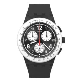 Swatch SUSB420 Men's Watch Chronograph Nothing Basic About Black