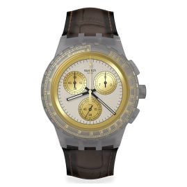 Swatch SUSM100 Men's Wristwatch Chronograph Golden Radience