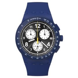 Swatch SUSN418 Men's Watch Chronograph Nothing Basic About Blue