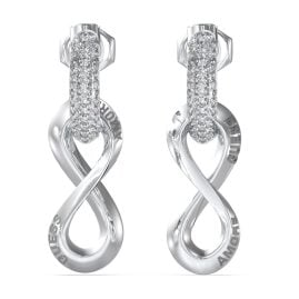 Guess JUBE05051JWRH Damen-Ohrringe Ohrhänger Infinity