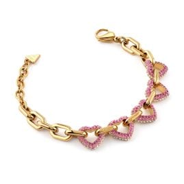Guess JUBB05003JWYGPKL Damen-Armband Multi Pavée Hearts Goldfarben 23,5 cm