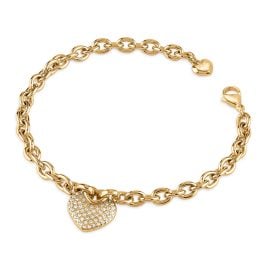 Guess JUBB05214JWYGS Women's Bracelet Multi Heart Pave Gold Tone 19.5 cm