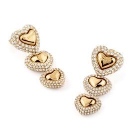 Guess JUBE05013JWYG Damen-Ohrringe Ohrhänger Herz Pavée Goldfarben