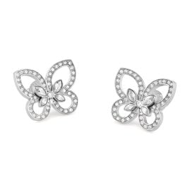 Guess JUBE05114JWRH Damen-Ohrringe Ohrstecker Lily Schmetterling