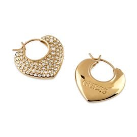 Guess JUBE05207JWYG Damen-Ohrringe Creolen Kristall-Herz Goldfarben