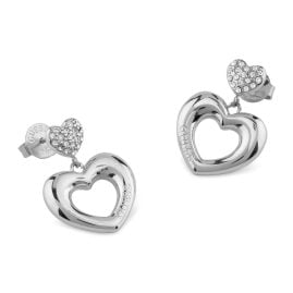 Guess JUBE05209JWRH Damen-Ohrringe Ohrhänger Herz Pavée