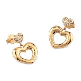 Guess JUBE05209JWYG Damen-Ohrringe Ohrhänger Herz Pavée Goldfarben