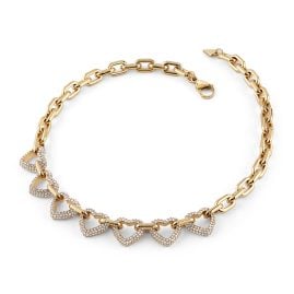 Guess JUBN05012JWYG Damen-Kette Multi Pavée Herzen Goldfarben