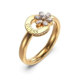 Guess JUBR05109JWYG Women's Ring Lily Flower Gold Tone