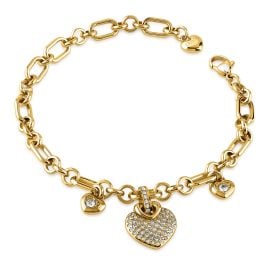 Guess JUBB05211JWYGS Damenarmband Multi Heart Pavée Goldfarben 19,5 cm